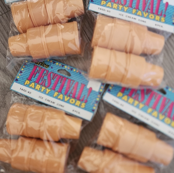 5x Party Favors Ice Cream Cone Set - Tan - Picture 5 of 5